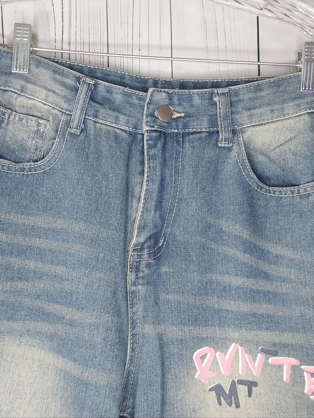 Hello Kitty Sanrio Kuromi Cartoon Grafitti Y2K Jeans - Picture 5 of 9